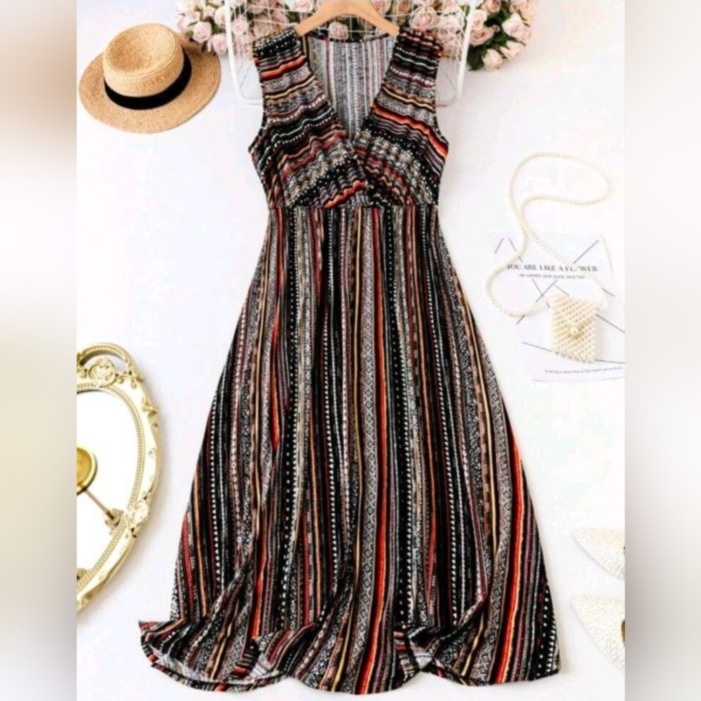 Striped Multicolor Maxi Dress